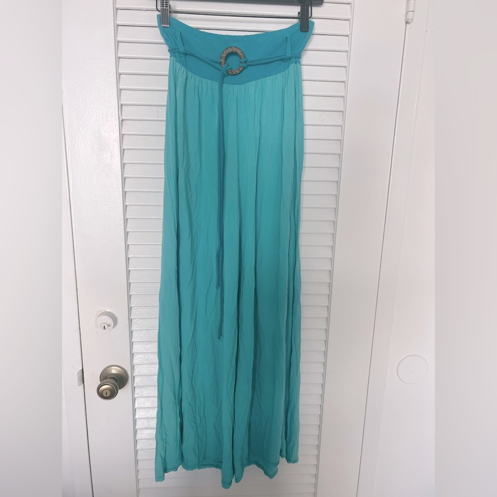 Turquoise wide leg pants, NWOT, indie, boho, beach